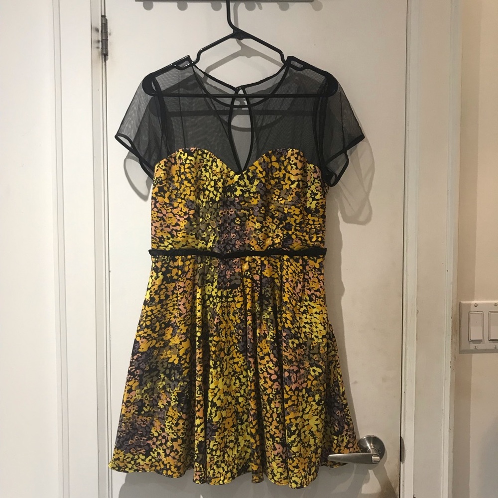 Sheer Floral Mini Dress
